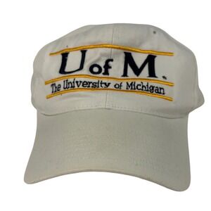 Vintage The Game University of Michigan Snapback Hat White Green Underbrim